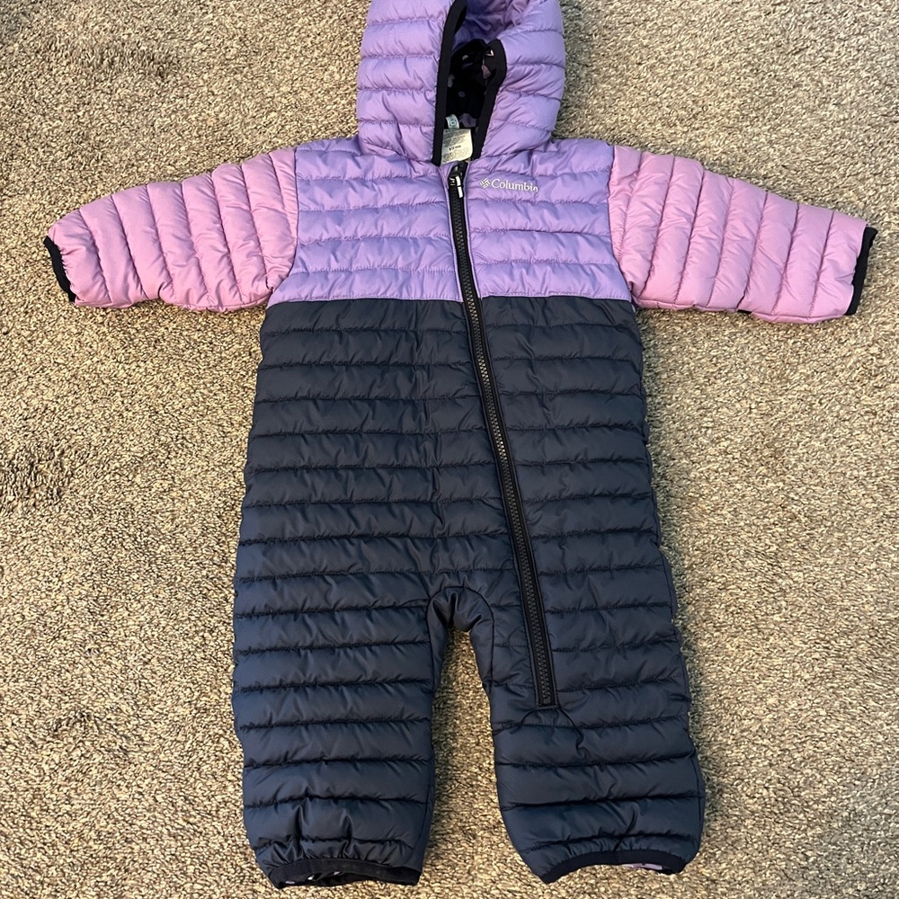 Columbia Lilac and Navy Infant Snowsuit